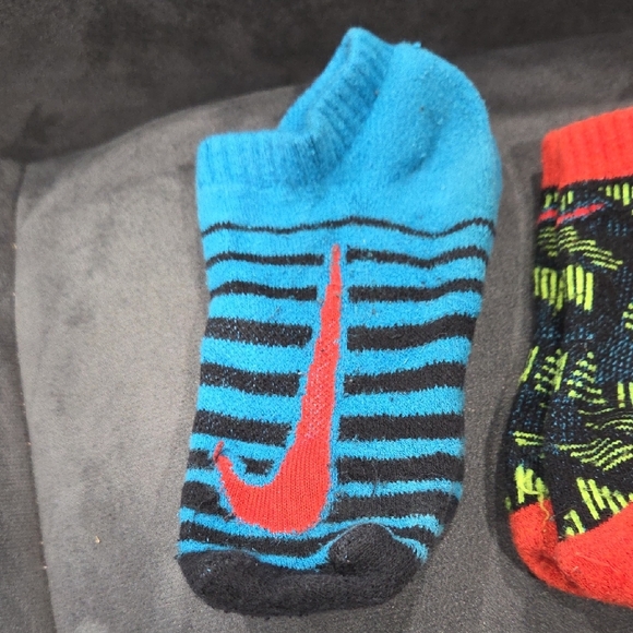 Nike Vibrant Athletic Socks - Blue, Red, Black - Picture 2 of 4
